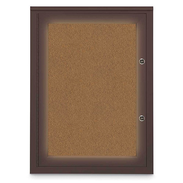 Corkboard, 18"x24", Synthetic Cork/Bronze