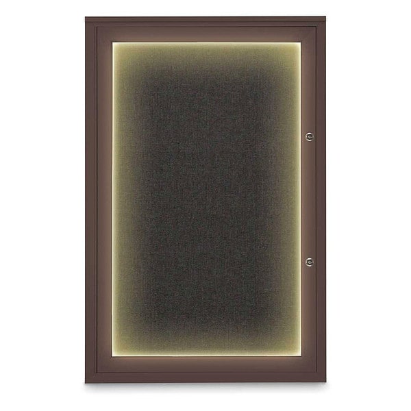 Corkboard, 24"x36", Black/Bronze
