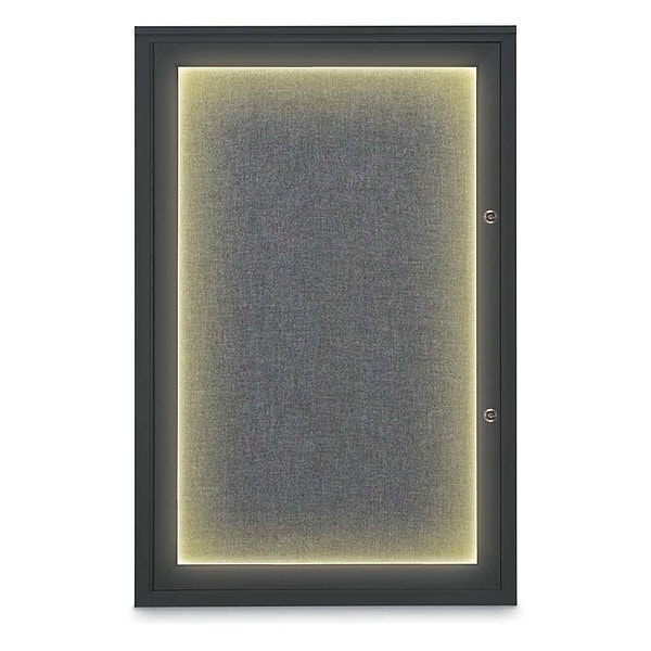Corkboard, 24"x36", Medium Grey/Black
