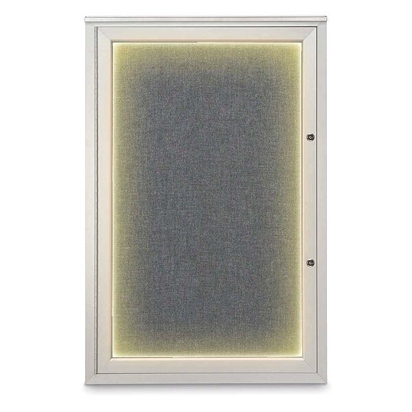 Corkboard, 24"x36", Medium Grey/Satin