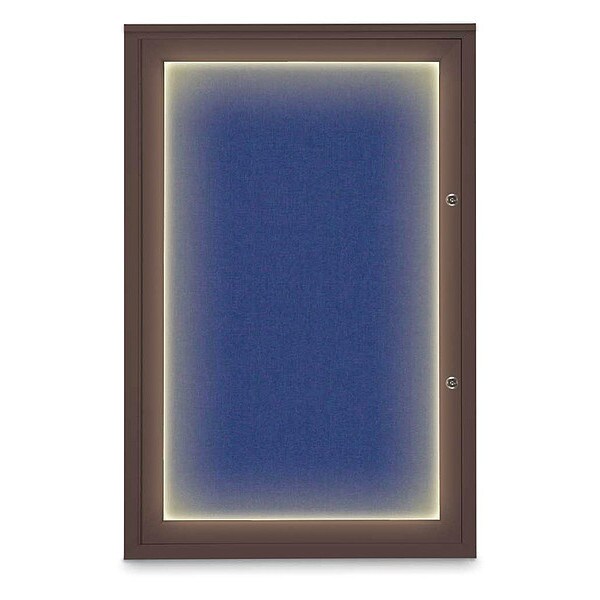 Corkboard, 24"x36", Cobalt Accent/Bronze