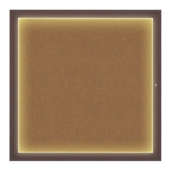 Corkboard, 48"x48", Synthetic Cork/Bronze