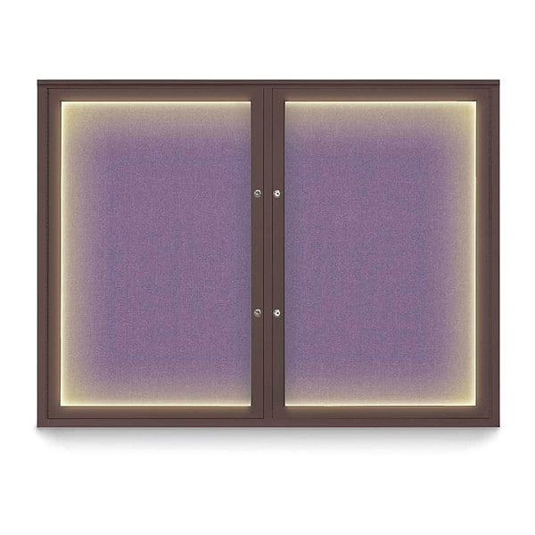 Corkboard, 48"x36", Amethyst/Bronze