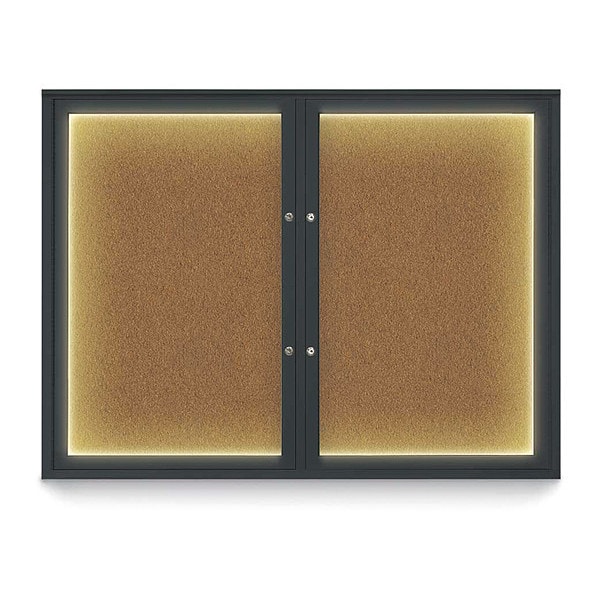 Corkboard, 48"x36", Synthetic Cork/Black