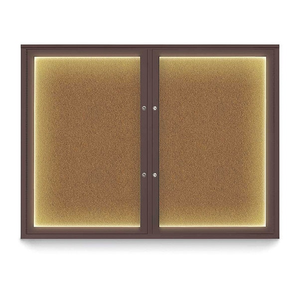 Corkboard, 48"x36", Synthetic Cork/Bronze