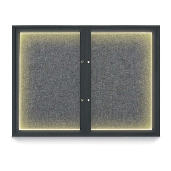 Corkboard, 48"x36", Medium Grey/Black