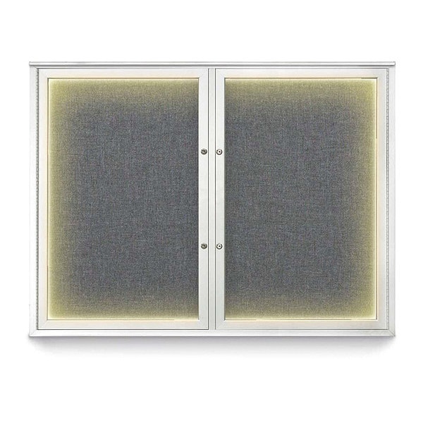 Corkboard, 48"x36", Medium Grey/Satin