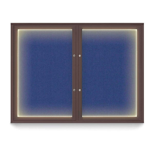 Corkboard, 48"x36", Cobalt Accent/Bronze