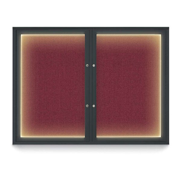 Corkboard, 48"x36", Deep Burgundy/Black