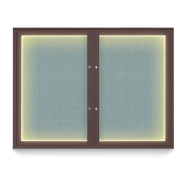Corkboard, 48"x36", Cloud/Bronze
