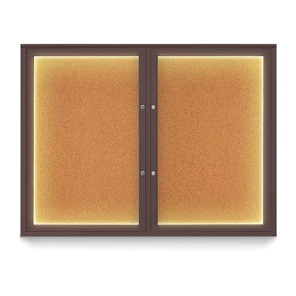 Corkboard, 48"x36", Cork/Bronze