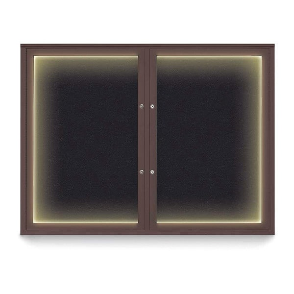 Corkboard, 48"x36", Rubber/Bronze
