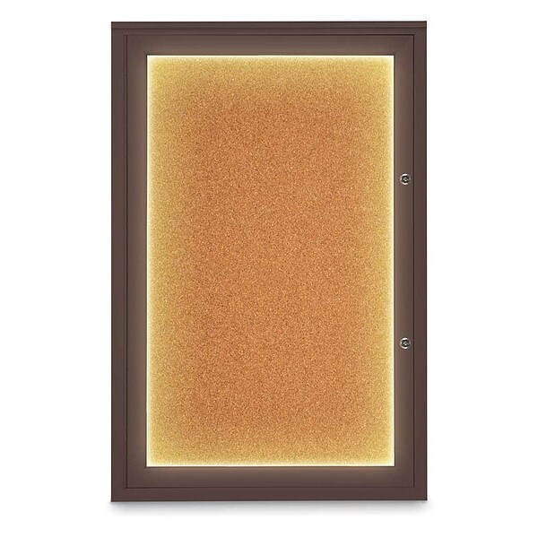 Corkboard, 24"x36", Cork/Bronze
