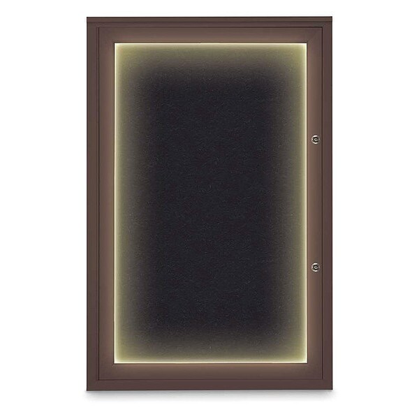 Corkboard, 24"x36", Rubber/Bronze