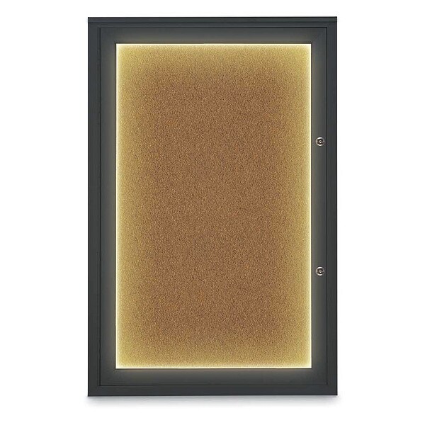 Corkboard, 24"x36", Synthetic Cork/Black