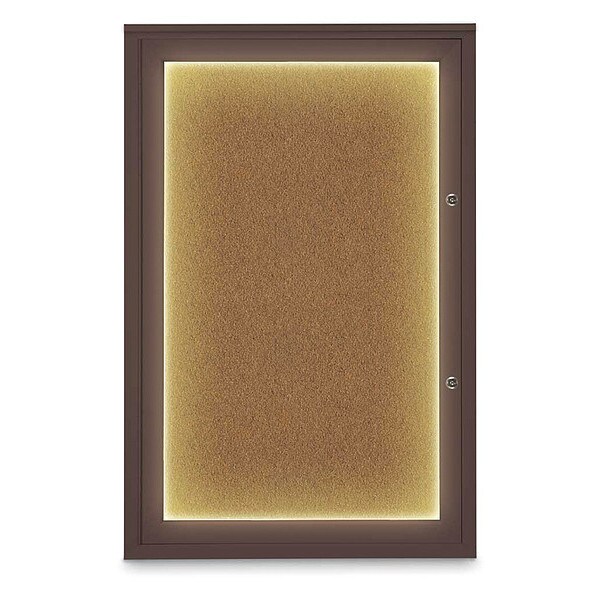 Corkboard, 24"x36", Synthetic Cork/Bronze