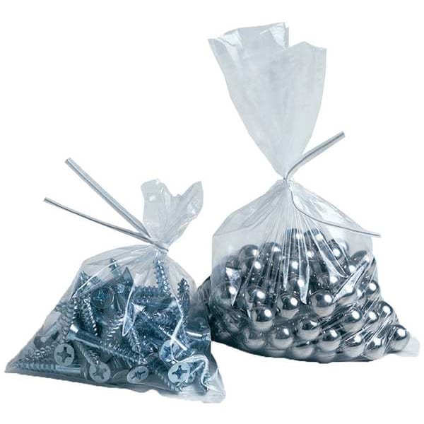 Open-Ended Bag, 1 mil, Clear, Twist Tie, 250 PK
