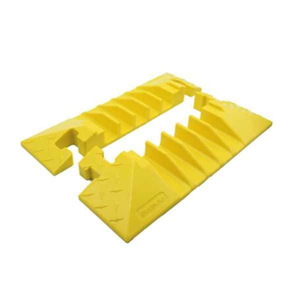 Cable Protector, 2 in H, 3/8 ft L, 18 in W, 5 Channel, Polyurethane, Yellow