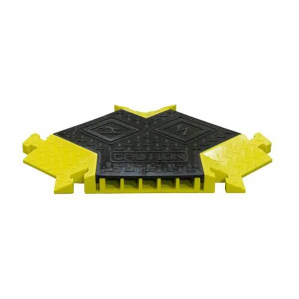 Cable Protector, 2 in H, 1-5/8 ft L, 18 in W, 5 Channel, Polyurethane, Blue, Orange