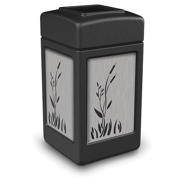 42 gal Square Outdoor Can, Black