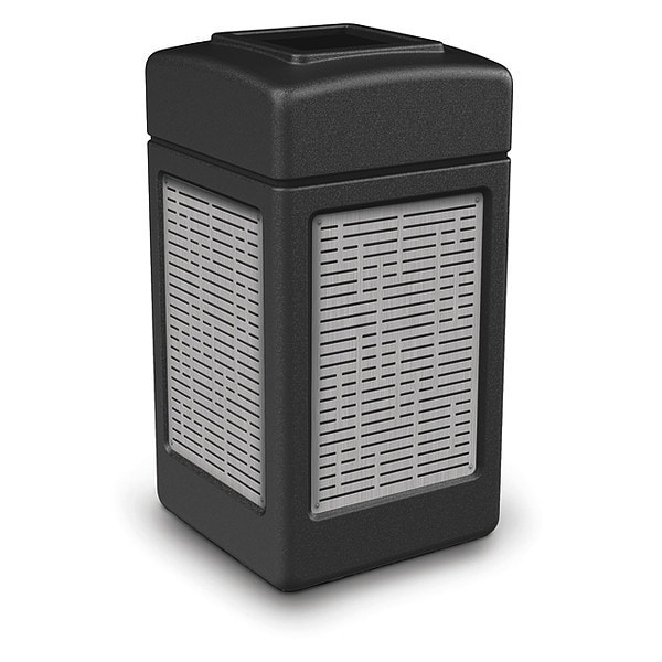 42 gal Square Outdoor Can, Black