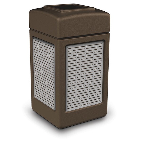 42 gal Square Outdoor Can, Brown