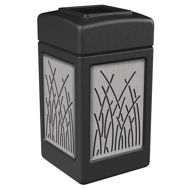 42 gal Square Outdoor Can, Black