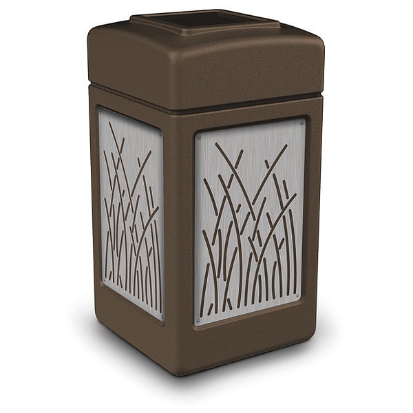42 gal Square Outdoor Can, Brown