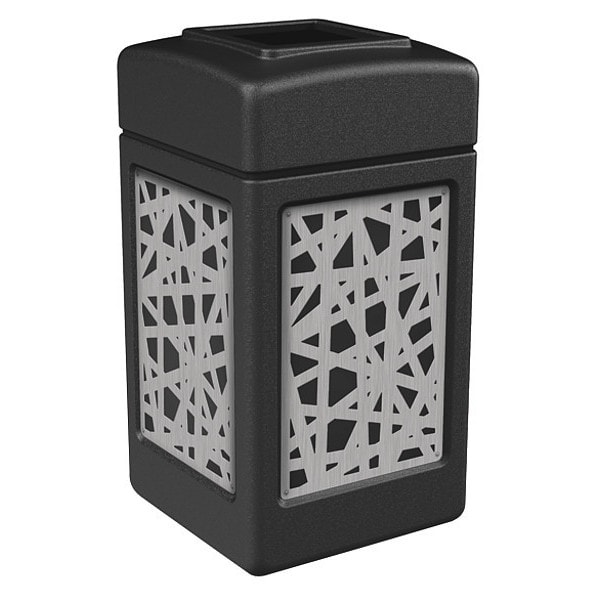 42 gal Square Outdoor Can, Black
