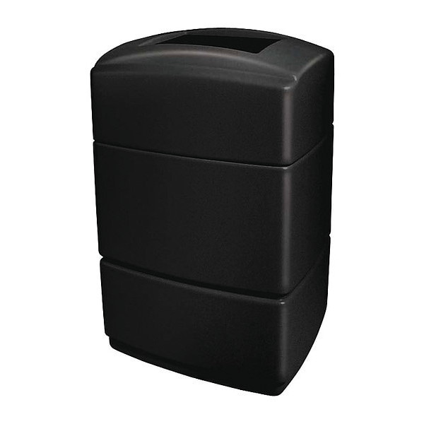 40 gal. Rectangular Trash Can, Black