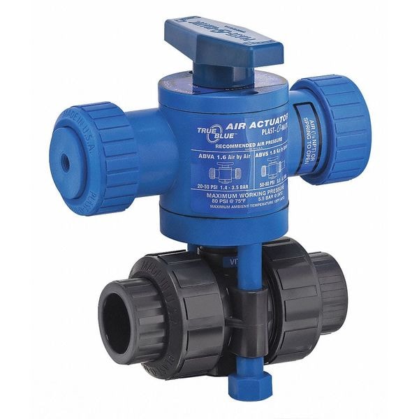 Air Actuated Ball Vlve, PVC, 1/2", Ep, Sockt
