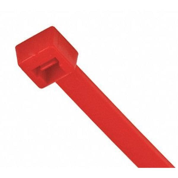 Cable Tie, 11 in L, 3 in Max Bundle Dia., Red, Nylon 6/6, 50 lb Strength, 1000 PK