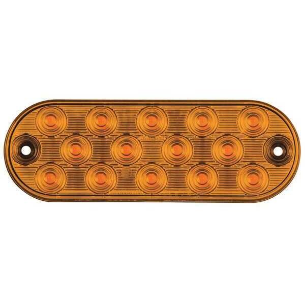 LED Warning Light, Oval Thin, Amber, 6"