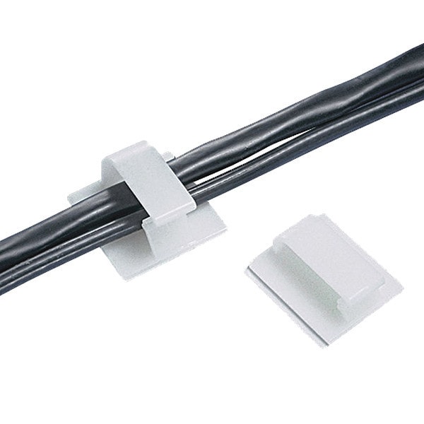 Cable Clip, Natural, Nylon 6/6, 0.91 lb. Strength, 200 PK