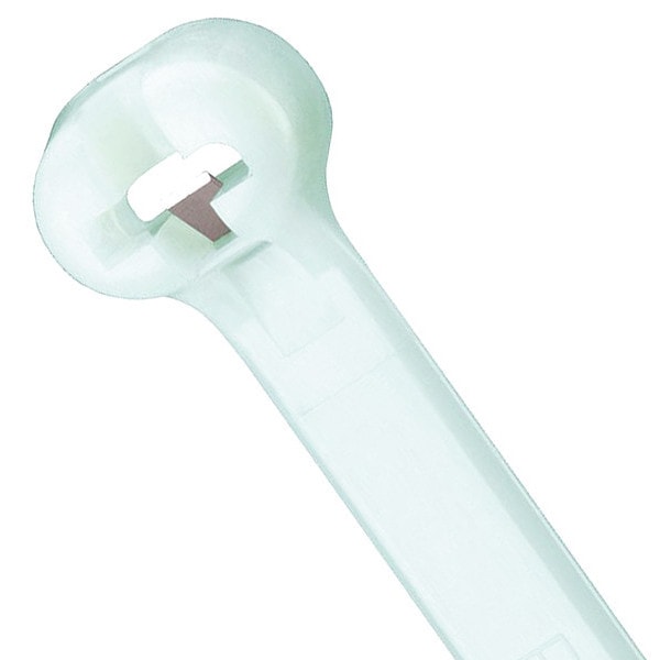 Cable Tie, 8 in L, 2 in Max Bundle Dia., Natural, Nylon 6/6, 50 lb Strength, 1000 PK