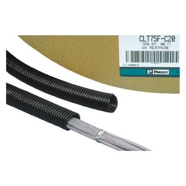 Corrugated Loom Tubing, 1"x100ft L, Black
