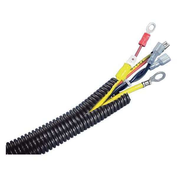 Corrugated Loom Tubing, 1.5"x200ft L, Blk