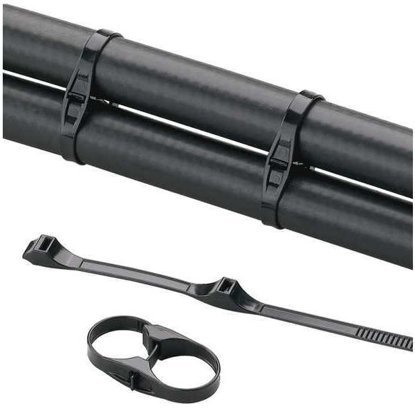 Cable Tie, 11 in L, 127 mm Max Bundle Dia., Black, Nylon 6/6, 100 lb Strength, 500 PK