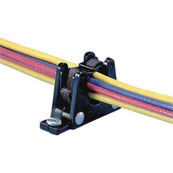 Cable Clamp, Nylon 6/6, 1-1/4 in Bundle Dia., Black, 2.90 in L, 10 PK