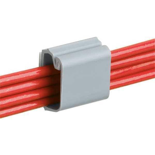 Cable Clip, PVC, 0.20 in Bundle Dia., Gray, 3/4 in L, 100 PK