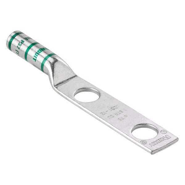 Two-Hole Compression Lug, 300 kcmil Max, 1 to 2 in Stud, Long Barrel, Copper, White