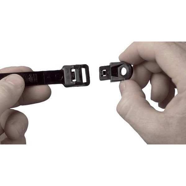 Cable Clip, Black, Nylon 6/6, 100 PK