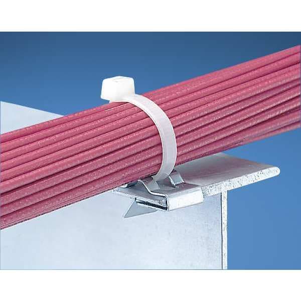 Cable Clip, Steel, Natural, 0.88 in L, 100 PK