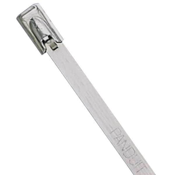 Cable Tie, 10-1/2 in L, 2.70 in Max Bundle Dia., Silver, 304 Stainless Steel, 200 lb Strength