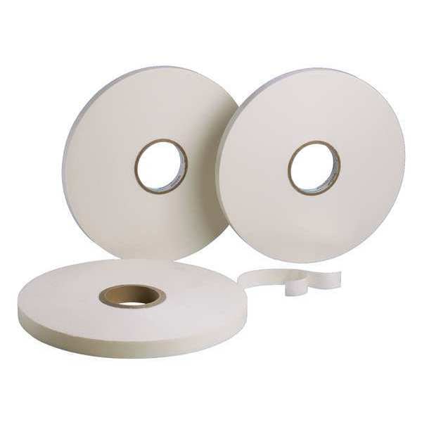 Foam Tape, Acrylic, 1/32"x1"x72yd, Wh, 1rl