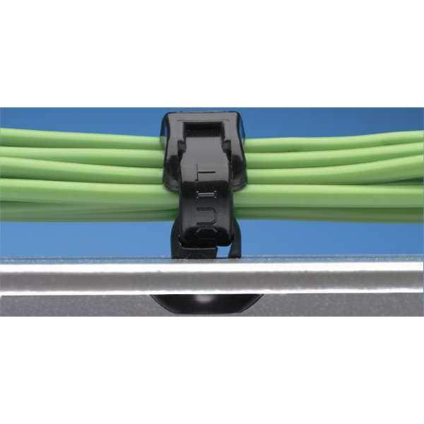 27/64" L, 5/32" W, Black Plastic Cable Tie Mount, Package quantity: 1000