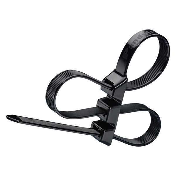 Cable Tie, 20 in L, 5 in Max Bundle Dia., Black, Nylon 6/6, 125 lb Strength, 100 PK