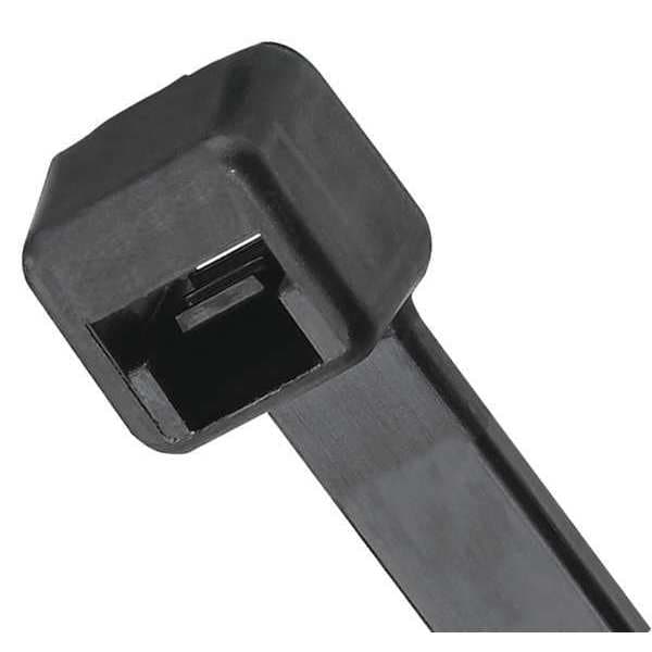 Cable Tie, 7-1/2 in L, 1.88 in Max Bundle Dia., Black, Nylon 12, 40 lb Strength, 1000 PK