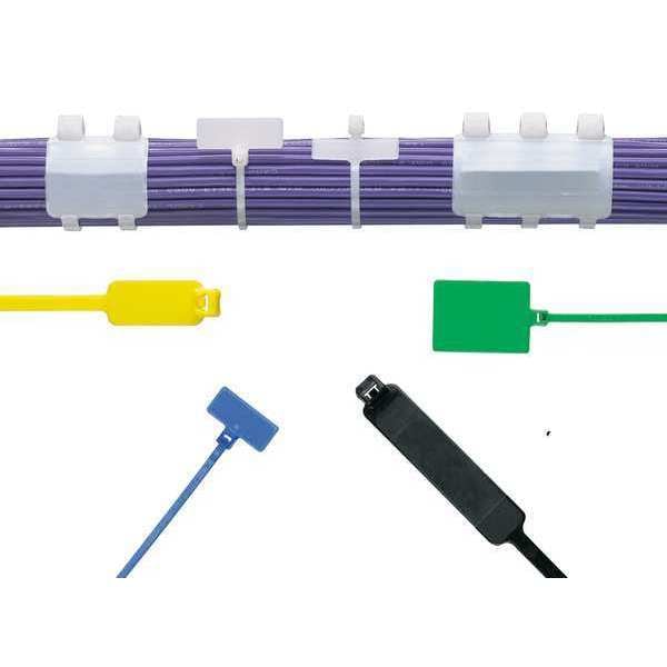 Cable Tie, 8 in L, 2 in Max Bundle Dia., Natural, Nylon 6/6, 18 lb Strength, 100 PK