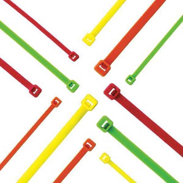 Cable Tie, 8 in L, 2 in Max Bundle Dia., Green, Nylon 6/6, 40 lb Strength, 1000 PK